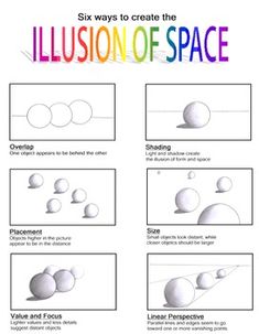 the illusion of space worksheet is shown in this graphic style, with different shapes and sizes