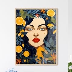 Art Composition - A Woman With Long Hair And Oranges Default Title Long Wavy Brown Hair, Printable Boho Wall Art, Picture Of A Woman, Daily Sketching, Thesis Ideas, Wavy Brown Hair, Woman With Long Hair, Andrew Loomis, Maximalist Art