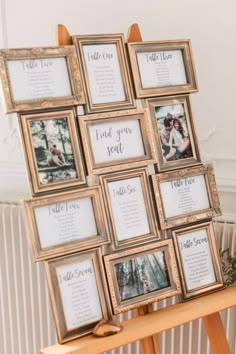 a wooden easer with pictures on it and the words true love are displayed in gold frames