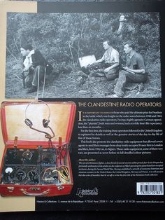 an advertisement for the cleveland radio operators shows two men working in a wooded area with their equipment