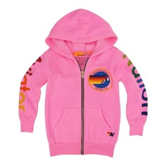 AVIATOR NATION NEON ZIP UP HOODIE (PREORDER) - AVIATOR NATION KIDS Junior Girl Dresses, Stitch Work, Baby Boy Accessories, Aviator Nation, Soft Hoodie, Active Wear Shorts, Athletic Apparel, Dresses Kids Girl, Short Shirts