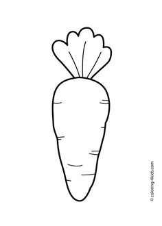 a black and white drawing of a carrot