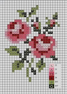 a cross stitch pattern with an image of a flower on the bottom and numbers below it