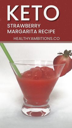 the cover of keto strawberry margarita recipe