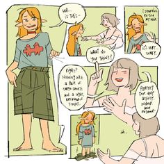 a comic strip with two women talking to each other