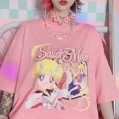 Harajuku Bag, Geek Outfit, Kawaii Tops, Sailor Moon Shirt, Moon Cartoon, Sailor Moon S, Harajuku Outfits, Kawaii Harajuku, Moon Shirt