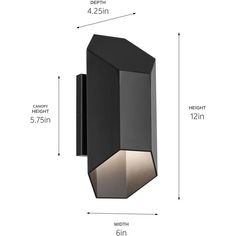 an outdoor wall light with the measurements for it