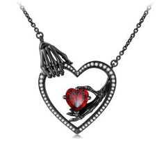 FOLLOW Skeleton Heart, Designers Jewelry Collection, Gothic Pendant, Silver Ring Designs, Zirconia Necklace, Gothic Necklace, Cubic Zirconia Necklace, Elegant Pendant, Designer Jewellery