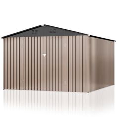 a brown metal building on a white background