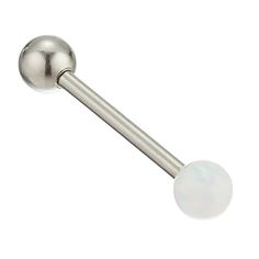 Body Candy Unisex Adult Stainless Steel White Synthetic Opal Ball Body Piercing Barbell Tongue Ring 14g Body Candy Jewelry, Tongue Ring, Candy Jewelry, Tongue Rings, Synthetic Opal, White Opal, Opal, Women Jewelry, Candy