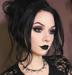 Goth Makeup Looks, Goth Eye Makeup, Goth Outfit, Easter Makeup, Alt Makeup, Goth Glam, Black Lipstick