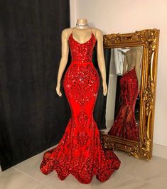 Red Prom Gown, Prom Dress Mermaid, Girl Prom, Lace Prom Dresses, Mermaid Prom Dresses Lace, Prom Dresses Long Pink, Spaghetti Strap Prom Dress