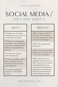 the social media / do's and don'ts