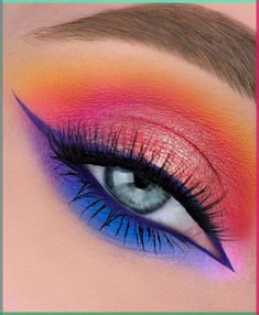 eye makeup😍 80s Eye Makeup, Daytime Smokey Eye, Colourful Eyeshadow, Eye Makeup Images, Smokey Eye Makeup Look, Eyeshadow Ideas, 80s Makeup