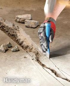 Fix the crack in your concrete garage or basement floor yourself by following these step-by-step directions with concrete crack filler. Garage Floor Resurfacing, Repair Cracked Concrete, Concrete Repair Products, Driveway Repair, Concrete Garages, Concrete Garage, Concrete Repair, Basement Floor