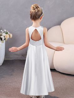 Sleeveless Satin Junior Bridesmaid Dresses Junior Bridesmaid Dresses White, Bridesmaid Dresses Ivory, Bridesmaid Dresses White, Junior Bridesmaid Dresses, Junior Bridesmaid, Your Special, Special Day, Bridesmaid Dresses, Comfort Fit