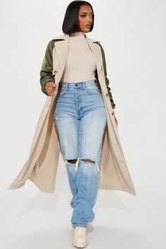 So Caught Up Trench Coat - Khaki/combo | Fashion Nova, Jackets & Coats | Fashion Nova Jeans With Trench Coat Casual, Fall Elevated Casual, Coats For Women 2024, Women Winter Fashion 2024, Black Women Fashion 2024, Coats To Wear With Formal Dresses, Fall Outfits 2024 Black Women, 50 Plus Fashion Over 50, Fall Attire For Black Women