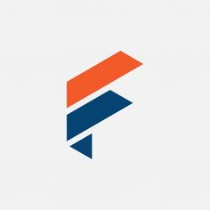 an orange, blue and white arrow logo on a white background with the letter p