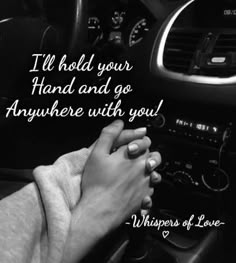 a woman is holding her hand on the steering wheel of a car with an inspirational quote