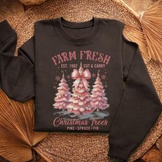 Embrace the holiday spirit with our vintage FARM FRESS CHRISTMAS TREES Coquette Sweatshirt, the perfect Christmas Tree Shirt for the season. This Girly Coquette Christmas gift is a charming Sweatshirt that combines festive flair with a touch of elegance. Ideal for those who love a Girly Christmas Sweater, this Coquette Bow Sweater will add a whimsical, stylish touch to your holiday wardrobe. .: Made with a medium-heavy fabric blend of 50% cotton and 50% polyester (8.0 oz/yd² (271.25 g/m this swe Coquette Sweatshirt, Vintage Christmas Shirt, Coquette Shirt, Girly Christmas, Girly Coquette, Cute Christmas Sweater, Coquette Christmas, Custom Sweaters, Bow Sweater