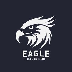 an eagle head logo on a dark background