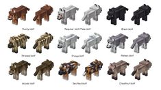 the different types of dogs in minecraft