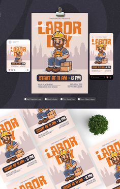 an image of labor day flyer template