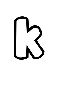 the letter k is shown in black and white