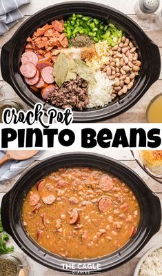 the crock pot pinto beans recipe is ready to be eaten