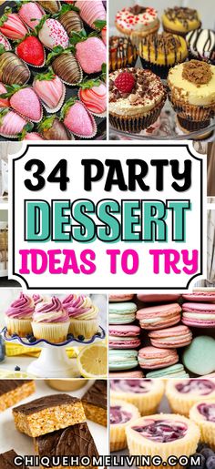 there are many different desserts to try out for your party or bridal event