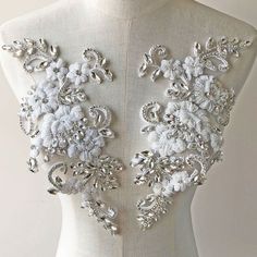 This beautiful floral applique patch basis on tulle fabric,sparkling beaded crystal embroidery details, it is nice pieces sewing onto any craft projects To apply appliques carefully using applique scissors to cut the edges (if needed ).Use applique pins to hold in place.Fix the applique on the dress using glue or needle to sew the applique on the dress or garment the flower patch can arranged by your own . the beautiful applique flowers can be made in nice neckline collar , bridal veil. any sort Embroidery Patterns Wedding, Bodice Applique, Wedding Dress Evening, Wedding Dress Prices, Crystal Embroidery, Floral Patches, For Wedding Dress, Applique Wedding Dress, Etsy Wedding Dress