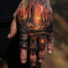 Radiant Hand Tattoo Tattoo Art Set Side Tattoos For Men, Mens Side Tattoos, Painless Tattoo, Wolf Tattoos Men, Anubis Tattoo, Warrior Tattoos, Weird Tattoos