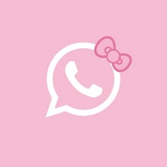 a pink phone with a hello kitty on it's face and the words whatsapp