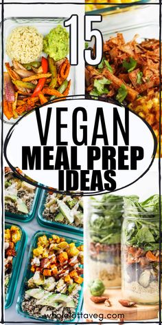 vegan meal prep ideas with text overlay