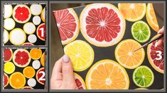 the process for painting citrus slices with acrylic paint