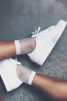 pinterest: @mylittlejourney | tumblr: @toxicangel | twitter: @stef_giordano | ig: @stefgphotography White Fishnets, Mode Shoes, Fishnet Socks, Tokyo Street Fashion, Instagram Baddie, Adidas Shoes Women, Adidas Originals Superstar, Nike Shoes Outlet, Outfit Trends