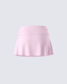 Embrace your flirty side in this pink mini skirt 💕 Made from stretch jersey and complete with a foldover waistband, a picot lace trim on the hem, and an invisible side seam zipper, this mini is the perfect sweet and sassy staple 😌 Pink Miniskirt, Pink Mini Skirt, Pink Skirt, Cargo Pant, Pink Mini, Shoe Collection, Baby Pink, Best Sellers, Jumpsuit Dress