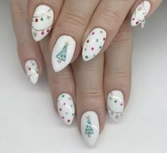 Cutesy Christmas Nails, Christmas Cookie Nail Art, Detailed Christmas Nails, Christmas Dot Nails, Christmas Ornaments Nails, Kids Christmas Nail Ideas, Minimal Holiday Nails, Dot Design Nails, Pink Christmas Nail Ideas