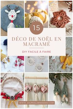 the cover of 15 diy facie de noel en macrame, with pictures