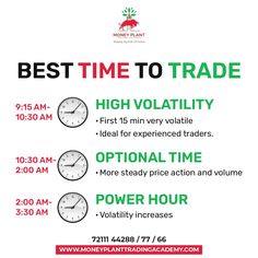 an advertisement for the best time to trade event with three clocks in red, green and white