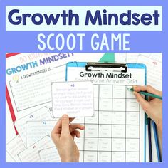 growth minds scoot game with hand on clipboard and text reading growth minds scoot game