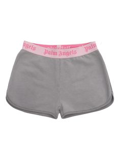 Light gray Palm Angels shorts for girls in cotton blend, contrasting elastic waistband with logo.Composition: 100% COTTON DETAIL 20% POLYESTER 71% POLYAMIDE 9% ELASTAN Palm Angels Shorts, Shorts For Girls, Angel Kids, Logo Composition, Kenzo Kids, Stella Mccartney Kids, Classic Logo, Gorgeous Bags, Palm Angels