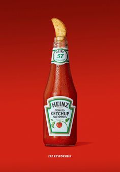 a bottle of ketchup with a corkscrew sticking out of the top