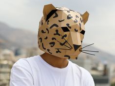 DIY low poly Cheetah Mask - DIY Paper Craft Project. Need a fancy dress costume? There's no need to wait! Stunning low Poly Masks or paper Masks are here! Instantly download, print and make this awesome DIY low poly paper mask right in your own home with our printable Cheetah mask pattern template! Making low Poly Masks is enjoyable, Tashkon helps you to have more cheerful. These plans and instructions enable you to make your own 3D Cheetah FULL MASK from the card.  These digital templates enabl Cheetah Mask, Origami Lion, Mask Papercraft, Paper Mask Template, Printable Animal Masks, Mask Template Printable, Low Poly Mask, Unicorn Mask, Printable Masks