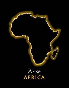 an african map with the word arie africa in yellow on a black background stock photo