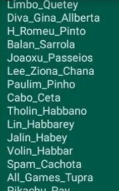 an image of the names of people in different languages on a green background with black and white