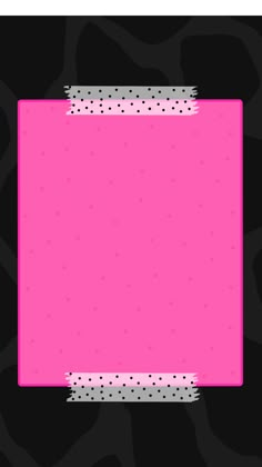 a pink square with silver dots on it and a white stripe around the edge in front of black background