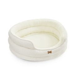 a white dog bed on a white background