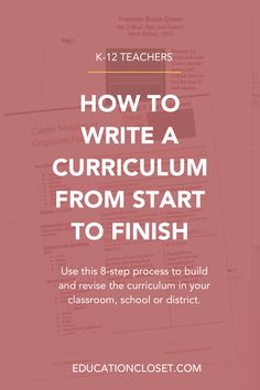 a pink background with the words how to write a curriculum from start to finish