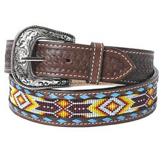 PRICES MAY VARY. ✔ HIGH QUALITY MATERIAL: You are looking at a gorgeous High-quality hand-crafted stylish western leather beaded belt by Hilason. Our western leather belt is made of full-grain vegetable-tanned Cowhide genuine leather handpicked from some of the best tanneries in the world. This genuine leather belt ages beautifully as you use it. The color is Mahogany and the size is 34" inches. ✔ TOOLING: The beaded belts for men and women feature a detailed hand-tooled design and Branded Belts, Beaded Belt, Western Belts, Saddle Leather, Western Leather, Genuine Leather Belt, Aging Beautifully, Beadwork Patterns, Bead Leather